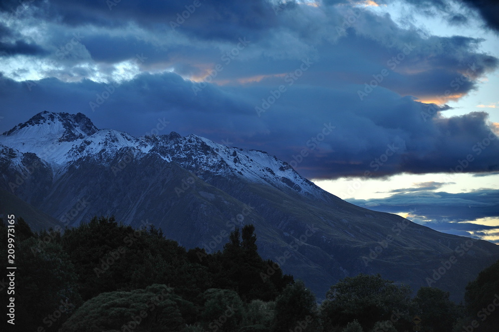 Morning in the New Zealand Southern Alps.