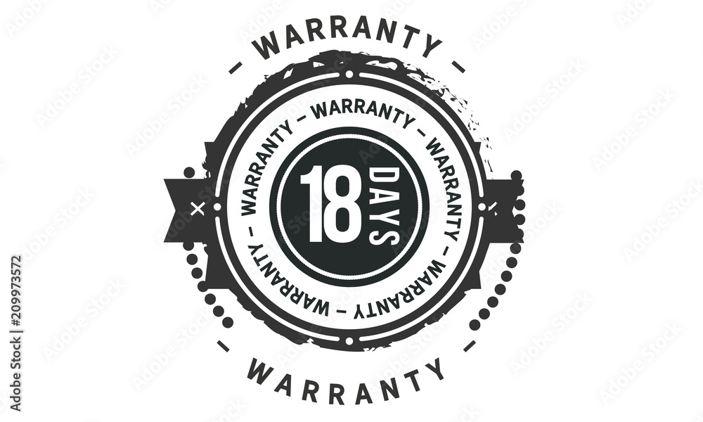 Fototapeta premium 18 days warranty icon vintage rubber stamp guarantee