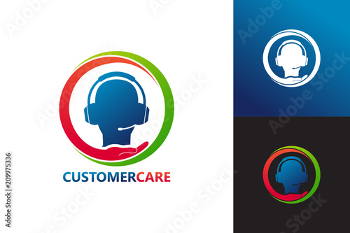 Customer Care Logo Template Design Vector, Emblem, Design Concept, Creative Symbol, Icon