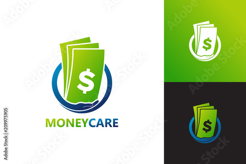 Money Care Logo Template Design Vector, Emblem, Design Concept, Creative Symbol, Icon