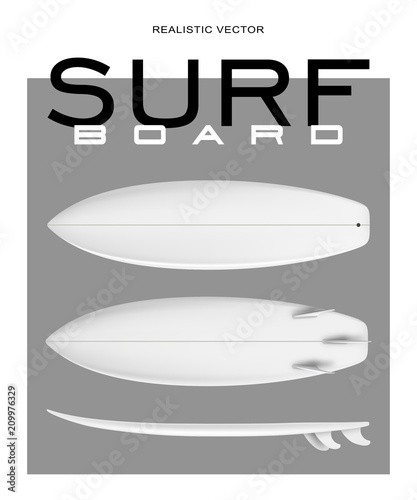 Surf board realistic vector