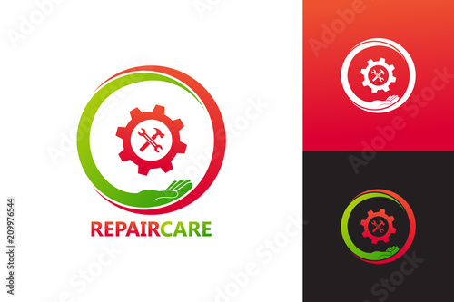 Repair Care Logo Template Design Vector, Emblem, Design Concept, Creative Symbol, Icon