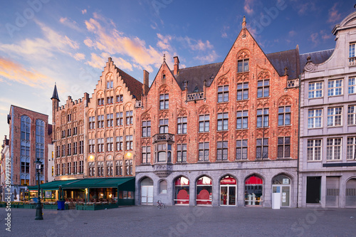 Traditional medieval architecture in the old town of Bruges (Brugge), Belgium