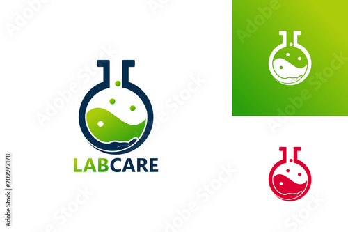 Lab Care Logo Template Design Vector, Emblem, Design Concept, Creative Symbol, Icon