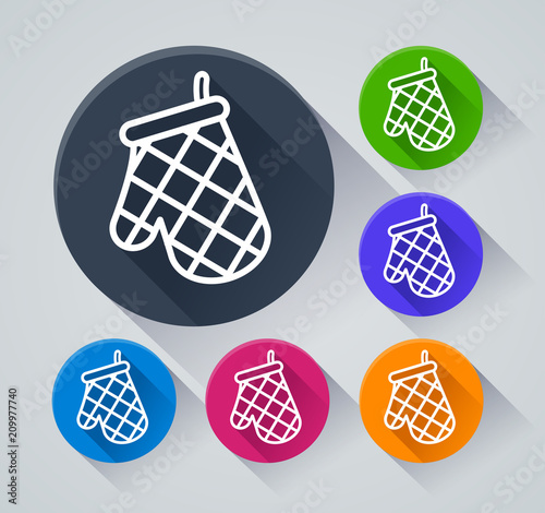 oven glove icons with shadow