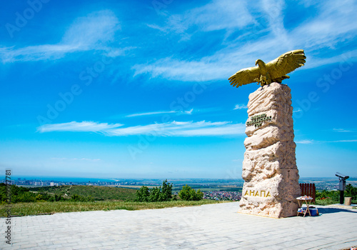 The beginning of Caucasus Mountains monument Anapa Russia