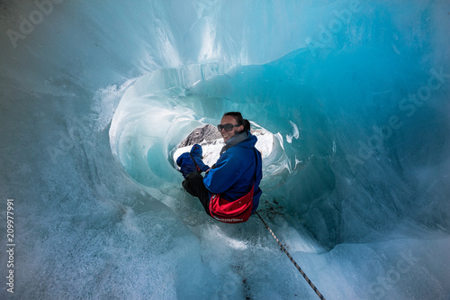 Franz Josef Glacier New Zealand December 22nd 2014 : Helicopter hikes on the Franz Josef Glacier, South Island, New Zealand photo