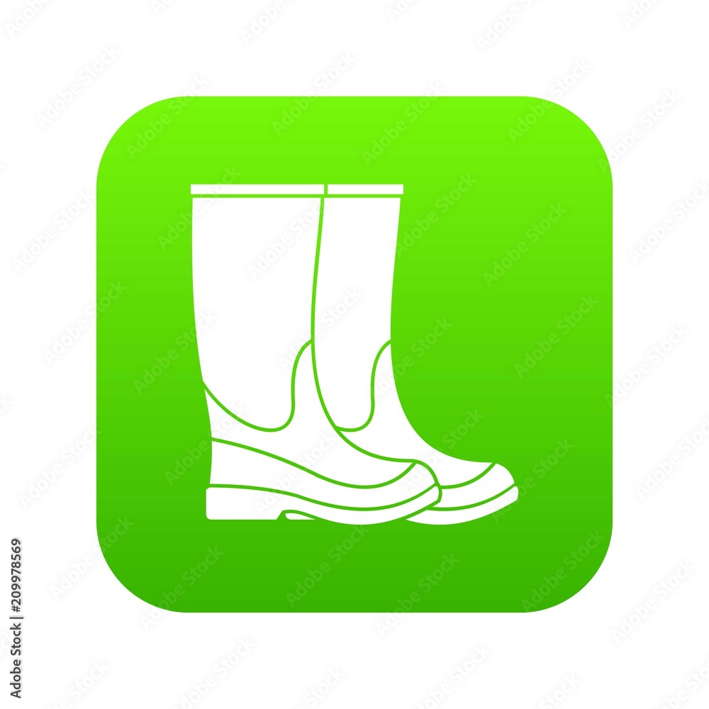 Boots icon digital green for any design isolated on white vector illustration Boots icon digital green for any design isolated on white vector illustration
