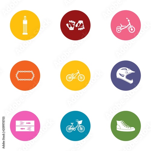 Street sport icons set. Flat set of 9 street sport vector icons for web isolated on white background