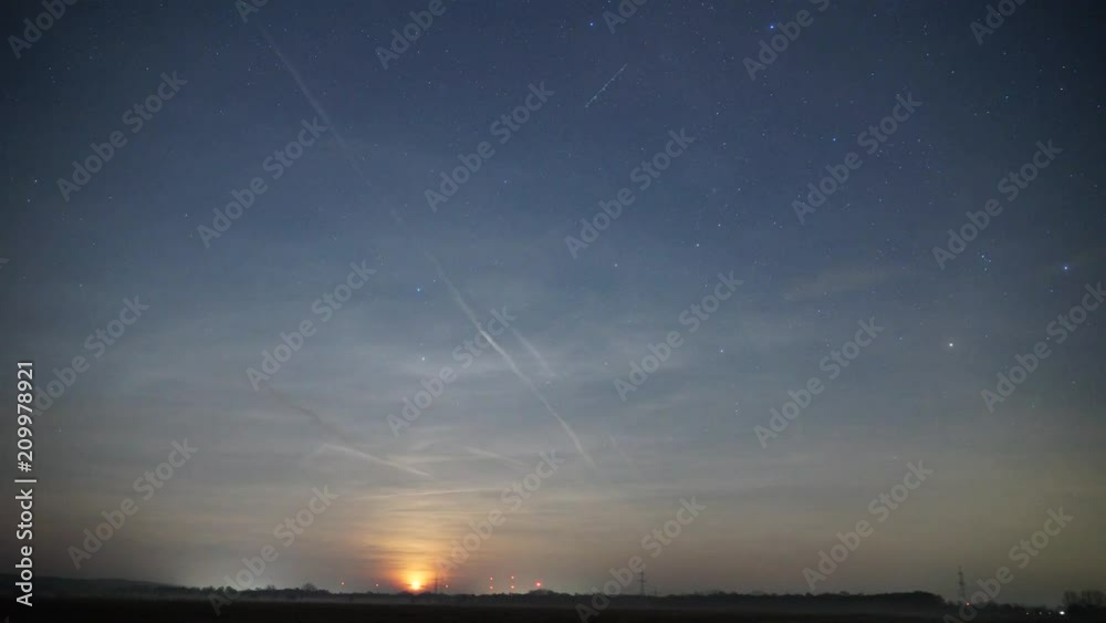 Night Timelapse with the rising moon, clouds and stars, Night Timelapse with the rising moon, clouds and stars,