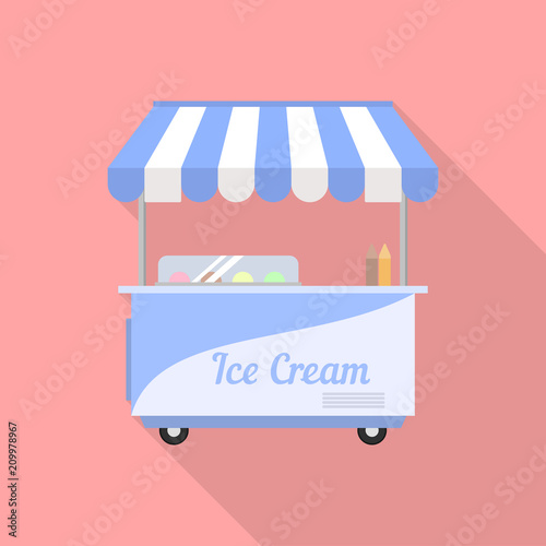Street ice cream icon. Flat illustration of street ice cream vector icon for web design