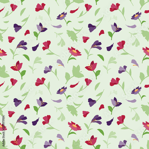 Seamless summer pattern with flowers