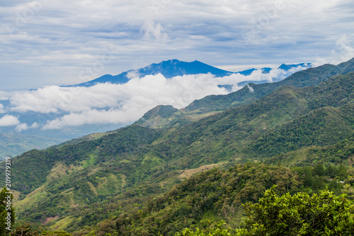 View of mountains in Panama, Baru volcano in the background