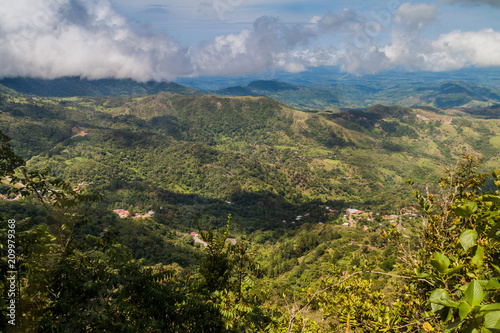 Landscape of mountains of Panama, in Reserva Forestal de Fortuna