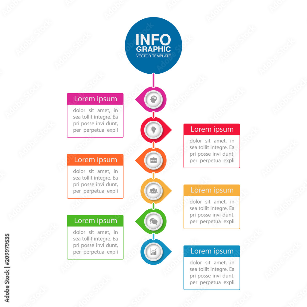 Vector infographic template for diagram, graph, presentation, chart, business concept with 6 options. Vector infographic template for diagram, graph, presentation, chart, business concept with 6 options.