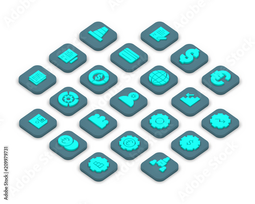3D isometric icons of business (2) isolated on a background.