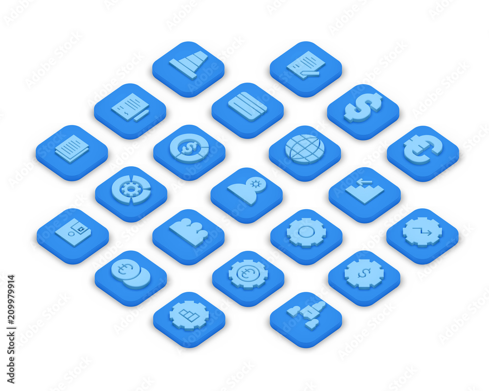 3D isometric icons of business (2) isolated on a background. 3D isometric icons of business (2) isolated on a background.