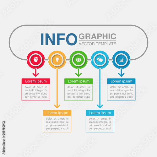 Vector infographic template for diagram, graph, presentation, chart, business concept with 5 options.