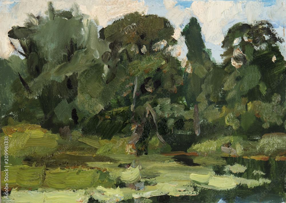 Obraz premium landscape, oil painting, hand made