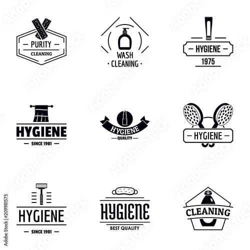 Personal cleanliness logo set. Simple set of 9 personal cleanliness vector logo for web isolated on white background