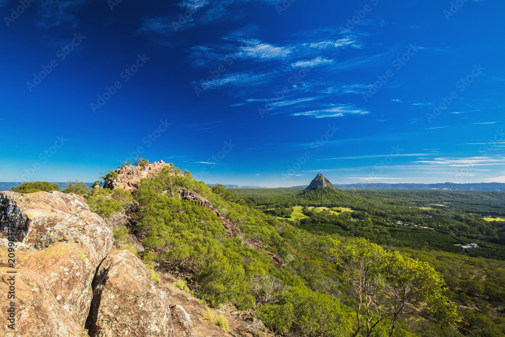 Fototapeta premium The summit of Mount Ngungun, Glass House Mountains, Sunshine Coa