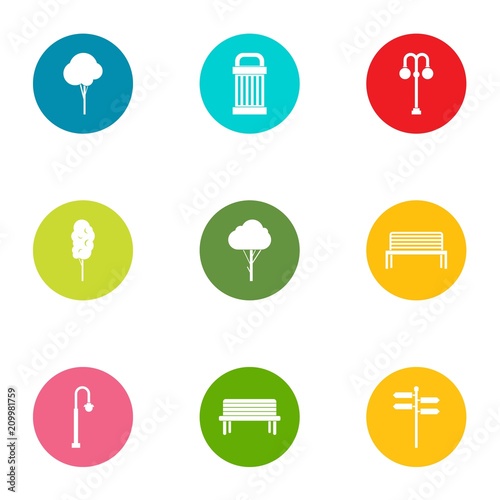 Grove icons set. Flat set of 9 grove vector icons for web isolated on white background