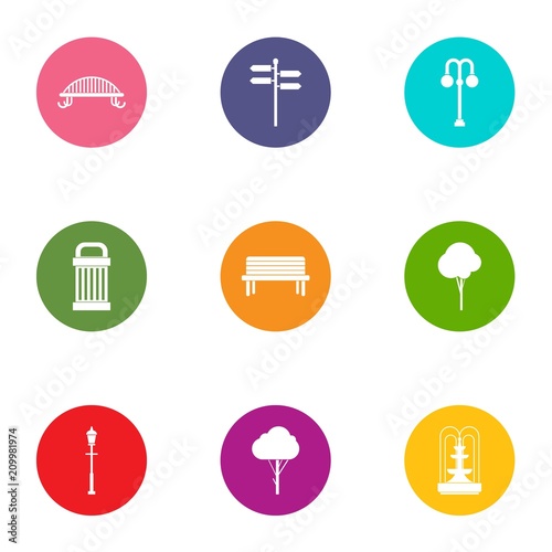 Undergrowth icons set. Flat set of 9 undergrowth vector icons for web isolated on white background