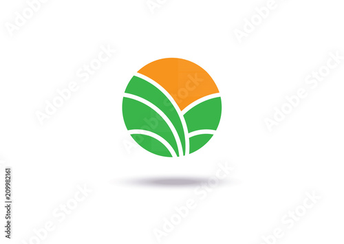 Agriculture Logo Template Design. Icon, Sign or Symbol. farm, nature, ecology. Flat design