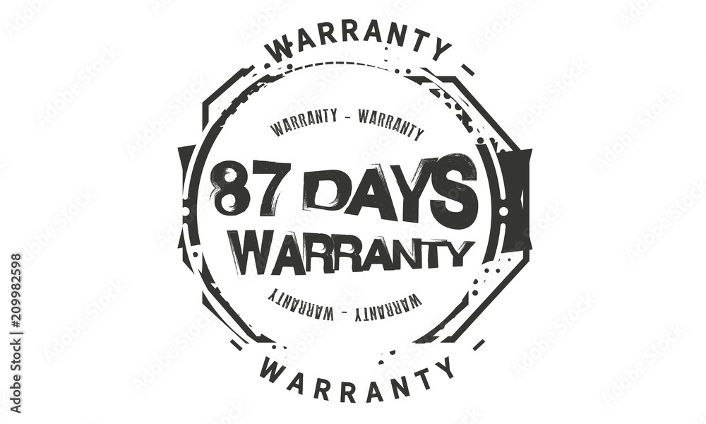 Fototapeta premium 87 days warranty icon vintage rubber stamp guarantee