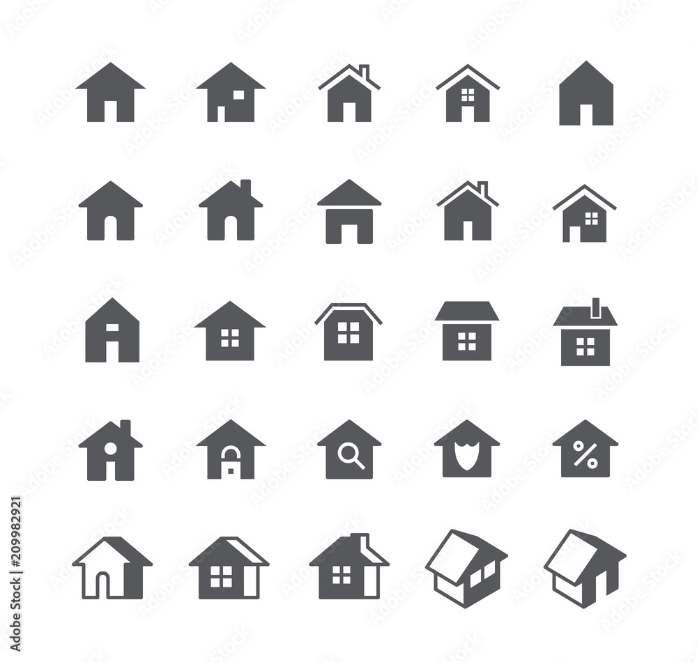 Simple flat high quality vector icon set,Various styles of home, logos, apps, wordpress, safety, security, real estate and more.48x48 Pixel Perfect.