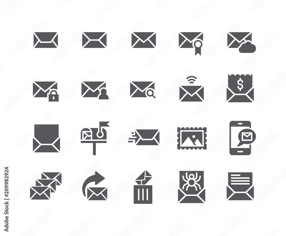 Simple flat high quality vector icon set,Contains such Icons as Newsletter,  Spam, Private, Mail Box, Address Book and more..48x48 Pixel Perfect. Stock  Vector | Adobe Stock
