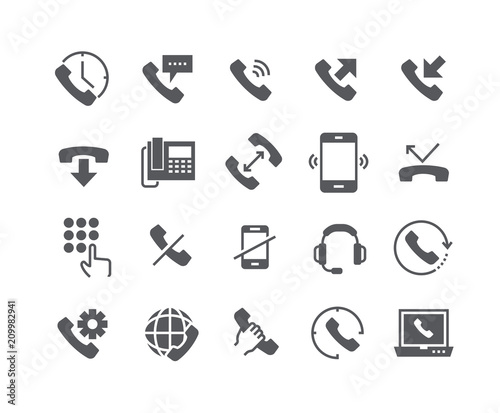 Simple flat high quality vector icon set,Global Calls, disconnect, Online Support, Mobile Phone and more.48x48 Pixel Perfect.