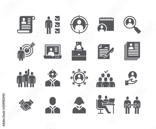 Simple flat high quality vector icon set,Headhunting Related Icons. Business people, Communication and Team work and more.48x48 Pixel Perfect.