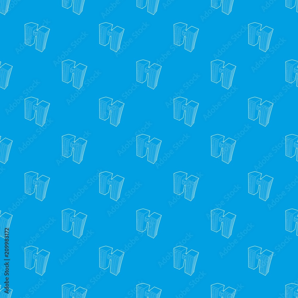 Double building pattern vector seamless blue repeat for any use Double building pattern vector seamless blue repeat for any use