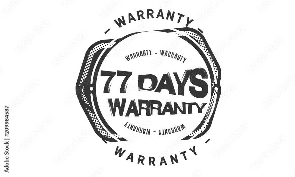 Fototapeta premium 77 days warranty icon vintage rubber stamp guarantee