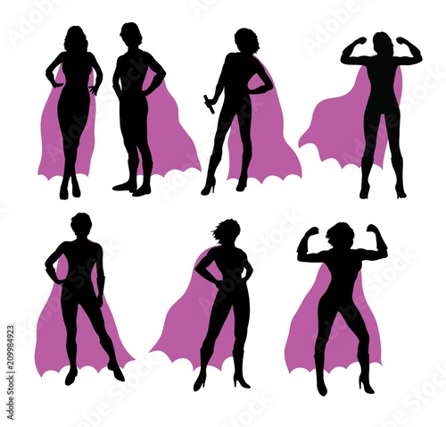 Super Woman Activity Silhouettes, art vector design