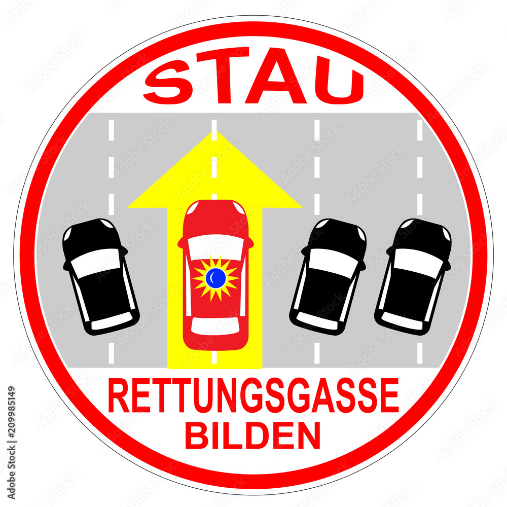 Bei Stau Rettungsgasse Bilden Aufkleber