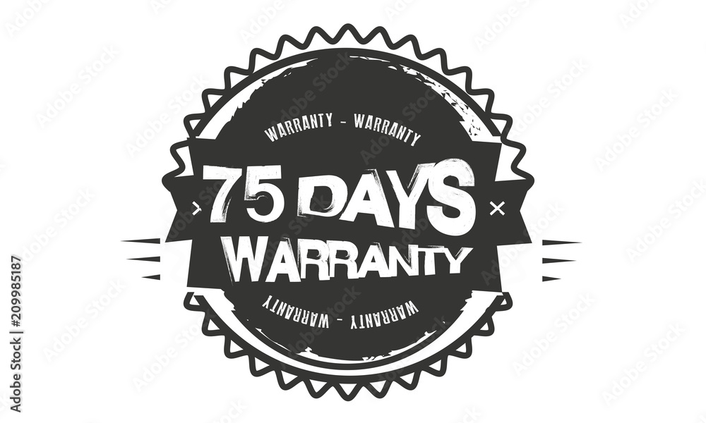 75 days warranty icon vintage rubber stamp guarantee