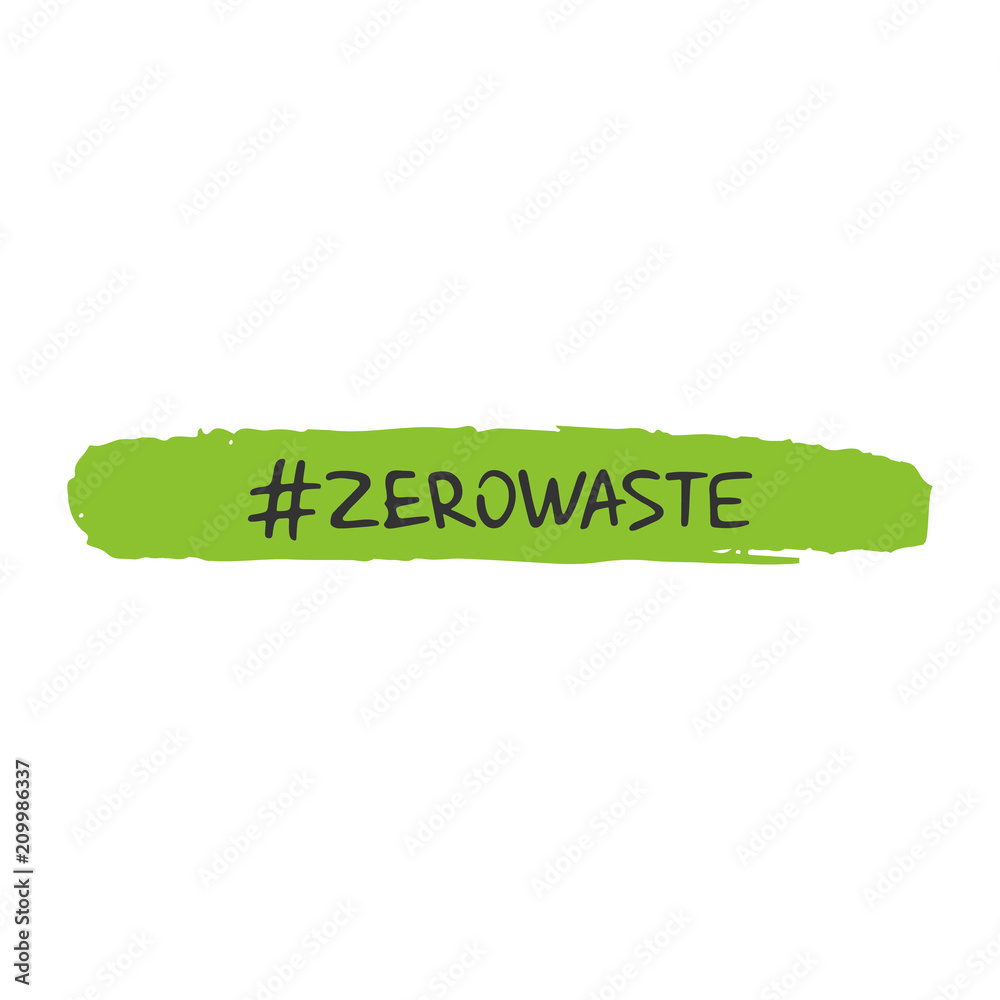 Handwritten lettering of Zero Waste on white background. Handwritten lettering of Zero Waste on white background.