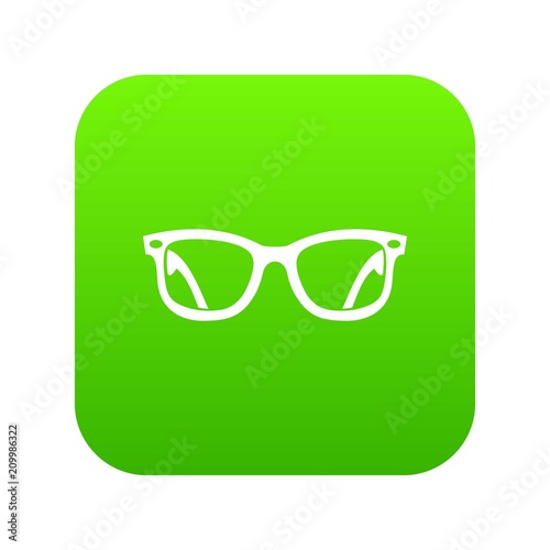 Eyeglasses icon digital green for any design isolated on white vector illustration