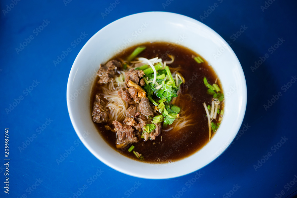 Thai dark broth meat soup
