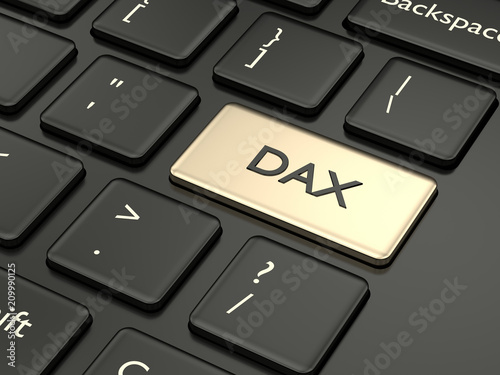 Obraz na płótnie 3d render of computer keyboard with DAX index button