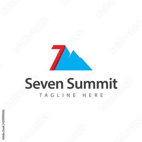 Seven Summit Logo Vector Template Design Illustration