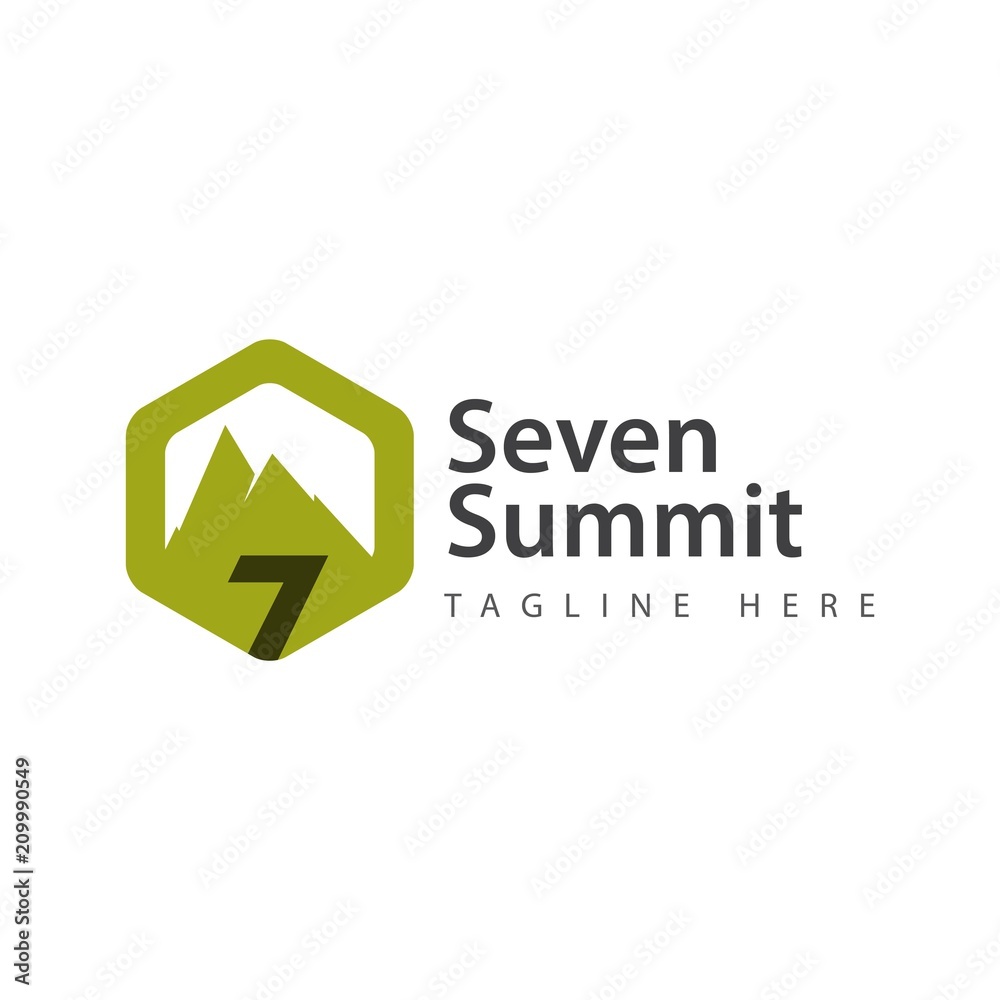 Seven Summit Logo Vector Template Design Illustration Seven Summit Logo Vector Template Design Illustration