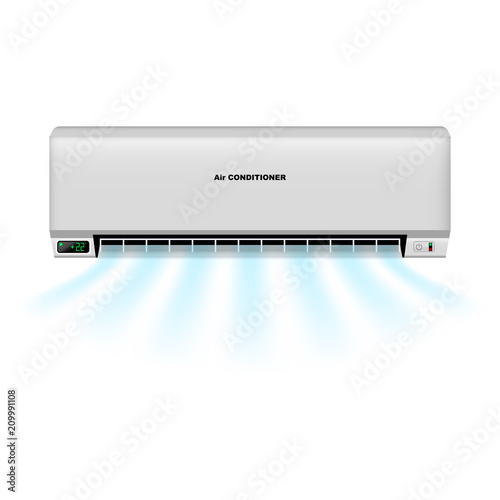 Realistic air conditioning, air conditioner vector illustrations.