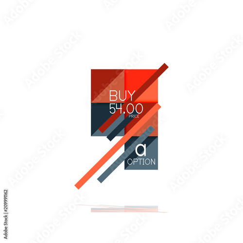 Square option infographic banner. Data and information visualization, geometric design