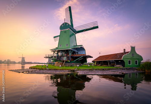 Traditional windmills over at the Zaanse Schans © martijnvandernat