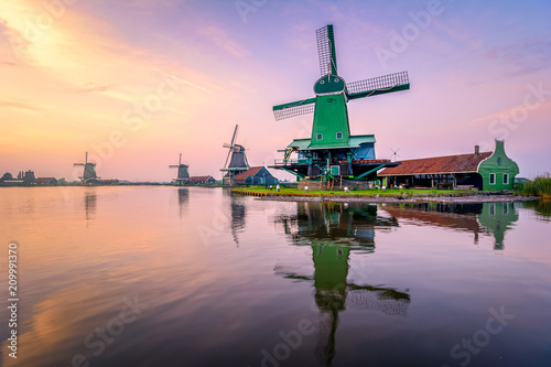 Traditional windmills over at the Zaanse Schans © martijnvandernat