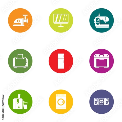 Furnish the kitchen icons set. Flat set of 9 furnish the kitchen vector icons for web isolated on white background