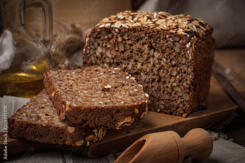 Whole Grain rye bread with seeds. Whole Grain rye bread with seeds.
